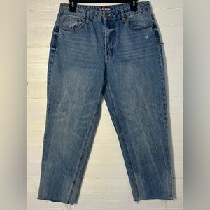 Love Revival Academia preppy denim jeans, blue wash, women’s size 30.